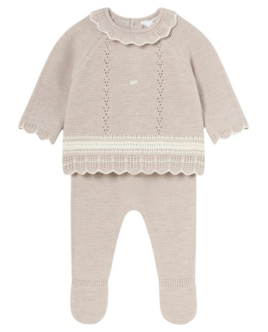2501 Conjunto polaina y jersey tricot recien nacida