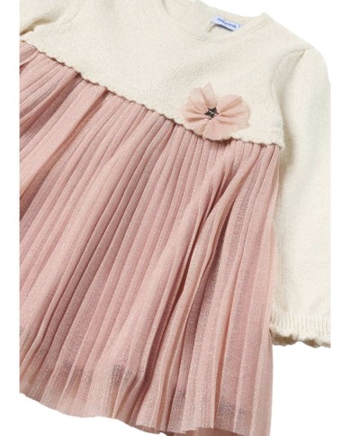 2906 VESTIDO COMBINADO PLISADO